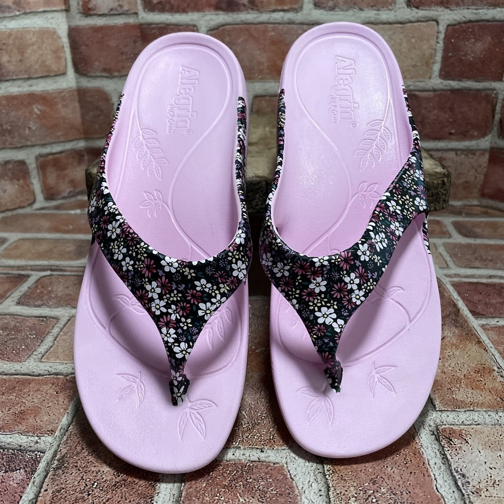 Alegria by PG Lite Ode Water Resistant Floral Thong Sandals Size 40 9.5-10 Woman - Picture 3 of 7